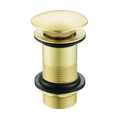 B&Q * Brushed Brass 110.5Mm Click Clack Unslotted Waste