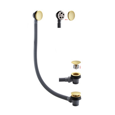 B&Q Brushed Brass Effect Brass Click Clack Waste & Overflow (Dia)66Mm