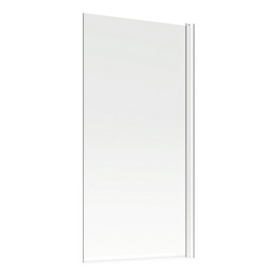 B&Q * Essentials Straight Chrome Effect Frame Bath Screen (W)800Mm (H)1400Mm