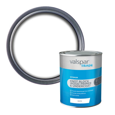 Valspar Trade White Matt Wood Primer, 1L Tin