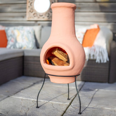 La Hacienda Molela Clay Chiminea (H)83.5Cm (W)35Cm