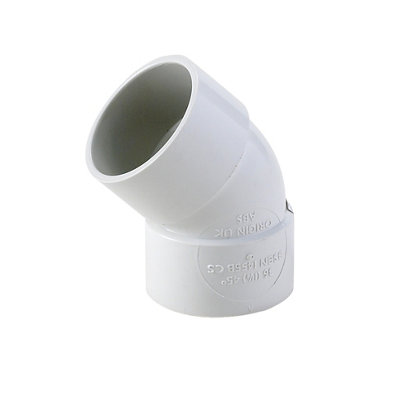 Floplast White Solvent Weld 45° Waste Pipe Bend (Dia)32Mm