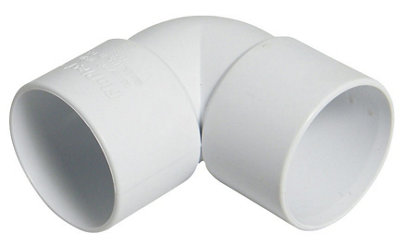 Floplast White Solvent Weld 90° Waste Pipe Bend (Dia)40Mm