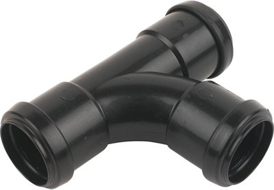 Floplast Black Push-Fit Waste Pipe Tee, (Dia)32Mm