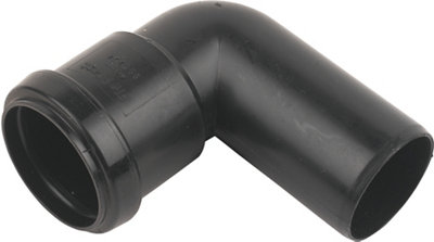 Floplast Black Push-Fit 90° Waste Pipe Conversion Bend (Dia)40Mm