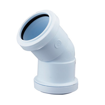 Floplast White Push-Fit 135° Waste Pipe Bend (Dia)40Mm