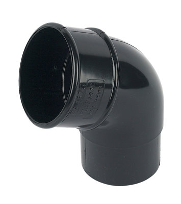 Floplast Black Round 112.5° Offset Downpipe Bend, (Dia)68Mm