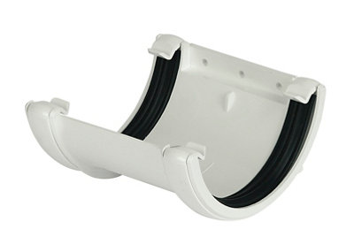 Floplast White Half Round Union Bracket (Dia) 112Mm
