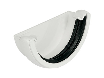 Floplast White Half Round Gutter Stop End, (L)40Mm (Dia)112Mm