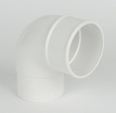Floplast White Round 92.5° Offset Downpipe Bend, (Dia)68Mm