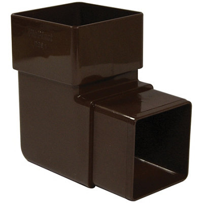 Floplast Brown Square 92.5° Offset Downpipe Bend, (Dia)65Mm