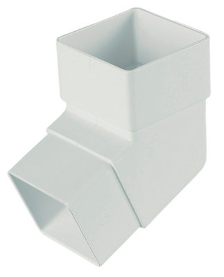 Floplast White Square 112.5° Offset Downpipe Bend, (Dia)65Mm