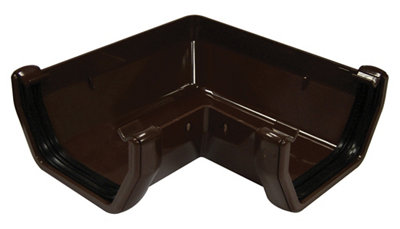 Floplast Brown Square 90° Gutter Angle, (Dia)114Mm