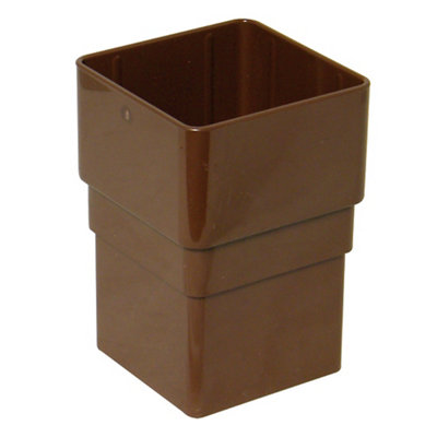 Floplast Brown Square Gutter Socket (L)70Mm (Dia)65Mm