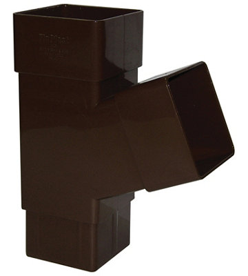 Floplast Brown Square 67.5° Gutter Branch, (Dia)65Mm