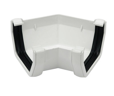 Floplast White Square 135° Gutter Angle, (Dia)114Mm
