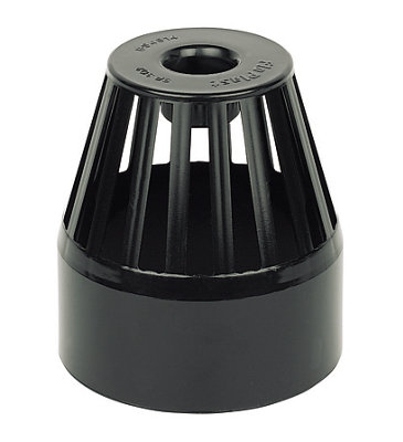 Floplast Ring Seal Soil Black Solvent Weld Vent Terminal, (Dia)110Mm