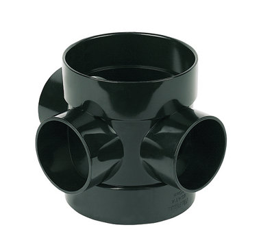 Floplast Ring Seal Soil Black Boss Pipe, (Dia)110Mm (L)141Mm