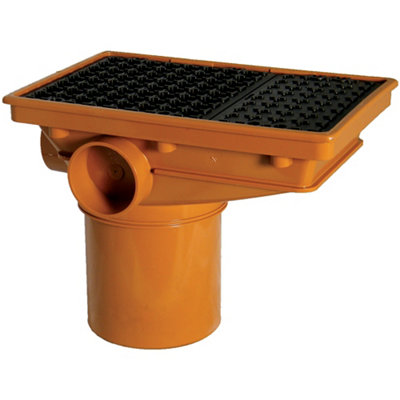 Floplast Underground Drainage Rectangular Hopper & Grid, (Dia)110Mm