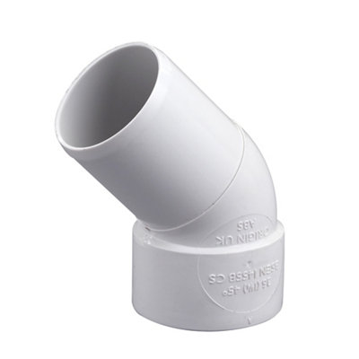 Floplast 228456 White Solvent Weld 45° Waste Pipe Conversion Bend (Dia)32Mm