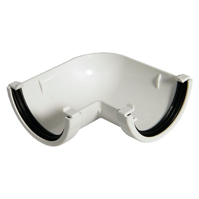 Floplast Miniflo White Half Round 90° Gutter Angle, (Dia)76Mm