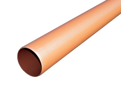 Floplast Terracotta Plain Soil Pipe, (Dia)110Mm (L)3000Mm
