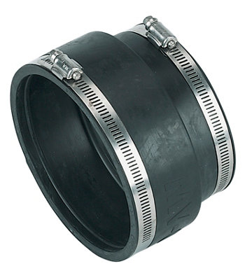 Floplast Black Underground Drainage Flexible Waste Pipe Adaptor, (Dia)136Mm