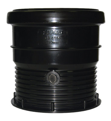 Floplast Ring Seal Soil Black Waste Pipe Connector, (Dia)110Mm