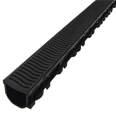 Floplast Abs Plastic & Polypropylene Channel Drainage & Grate, (L)1M (W)118Mm