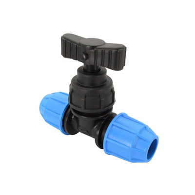 Floplast Compression Shut-Off Stop Cock, (Dia)25Mm