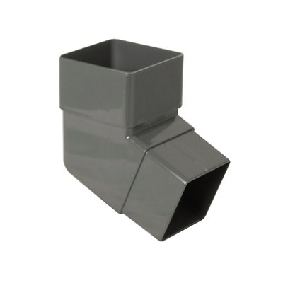 Floplast Anthracite Grey Square 112.5° Offset Downpipe Bend