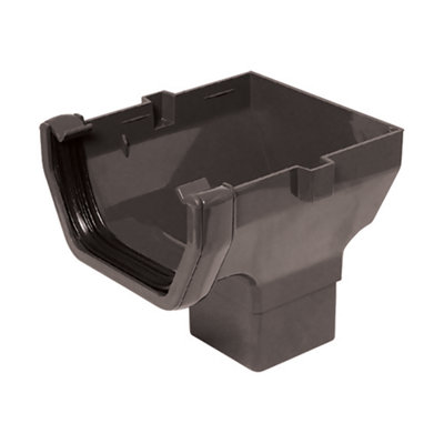 Floplast Anthracite Grey Square Gutter Length (L)0.14M