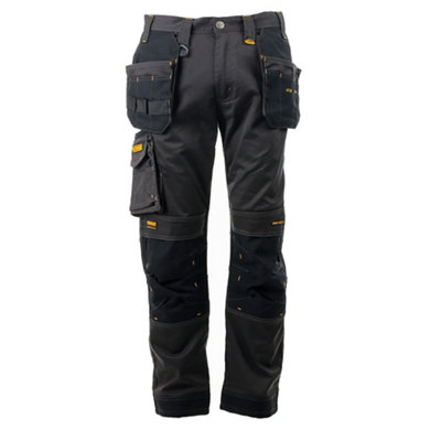 Dewalt Chester Black & Grey Men's Holster Pocket Trousers, W30" L31"