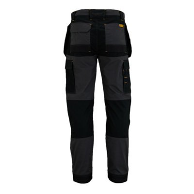 Dewalt Florida Grey & Black Men's Holster Pocket Trousers, W32" L31"