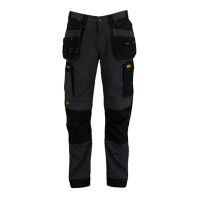 Dewalt Florida Grey & Black Men's Holster Pocket Trousers, W34" L31"