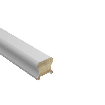 Cheshire Mouldings Primed White Pine Cottage Loaf 32Mm Handrail, (L)2.4M (H)56Mm
