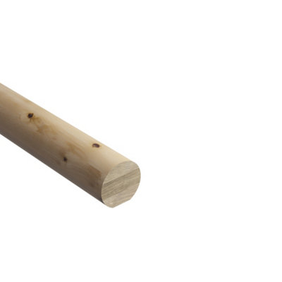Cheshire Mouldings Natural Pine Mopstick Handrail, (L)2.4M (D)54Mm (H)51Mm
