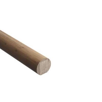 Cheshire Mouldings Natural White Oak Mopstick Handrail, (L)2.4M (D)54Mm (H)51Mm