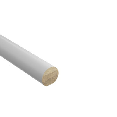 Cheshire Mouldings Primed White Pine Mopstick Handrail, (L)2.4M (D)54Mm (H)51Mm