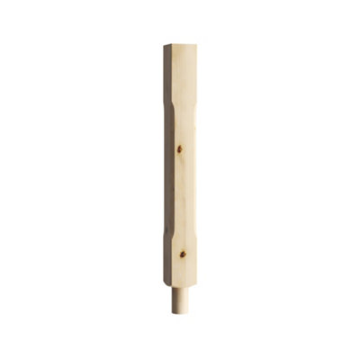 Cheshire Mouldings Spigot Stop Chamfer Natural Pine Newel (H)82Mm (W)82Mm
