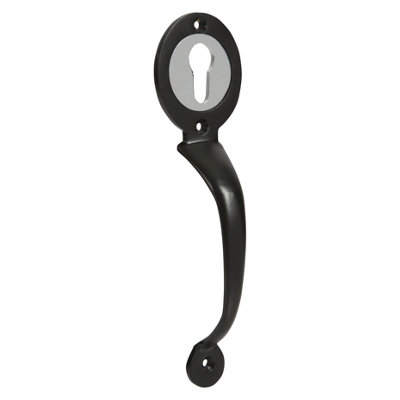 Gatemate Euro Lock Black Gate Pull Handle (L)22Cm (D)40Mm
