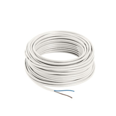 Time White 2-Core Flexible Cable 0.75Mm² X 25M