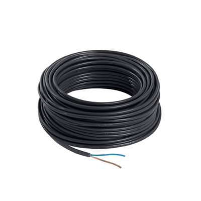 Time Black 2-Core Flexible Cable 0.75Mm² X 25M