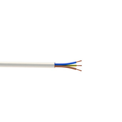 Time White 3-Core Flexible Cable 0.75Mm² X 5M