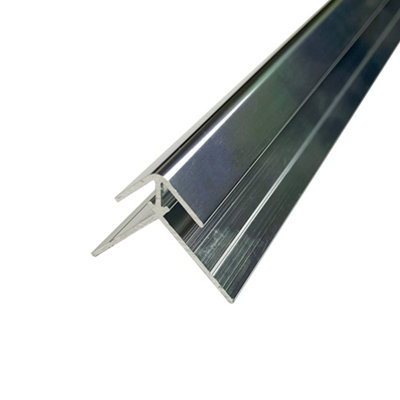 Splashwall Alloy Vanity Panel External Corner Joint (L)800Mm (W)31Mm (T)4Mm - Polished Silver Effect
