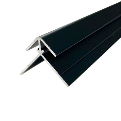 Splashwall Alloy Vanity Panel External Corner Joint (L)800Mm (W)31Mm (T)4Mm - Matt Black