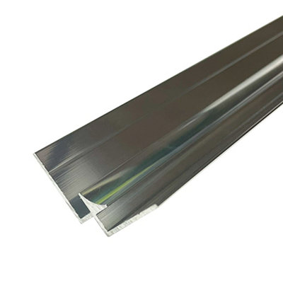 Splashwall Alloy Vanity Panel Internal Corner Joint (L)800Mm (W)31Mm (T)4Mm - Polished Silver Effect