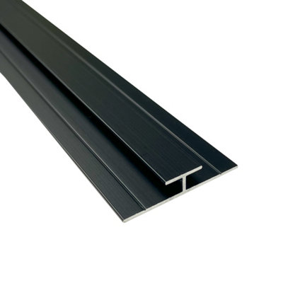 Splashwall Alloy H-Shaped Panel Straight Joint (L)2440Mm (W)35Mm (T)4Mm - Matt Black