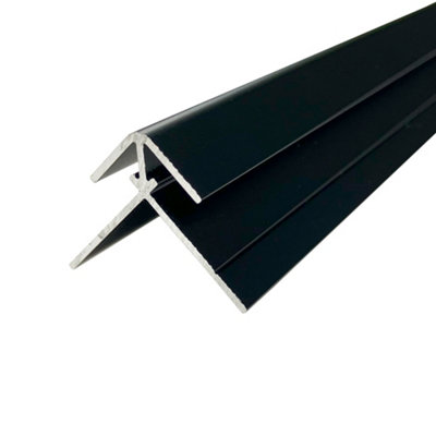 Splashwall Alloy Panel External Corner Joint (L)2440Mm (W)31Mm (T)4Mm - Matt Black