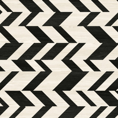 Splashwall Black & Ivory Pattern Wood Effect Aluminium Splashback, (H)750Mm (W)2440Mm (T)4Mm